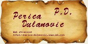 Perica Dulanović vizit kartica